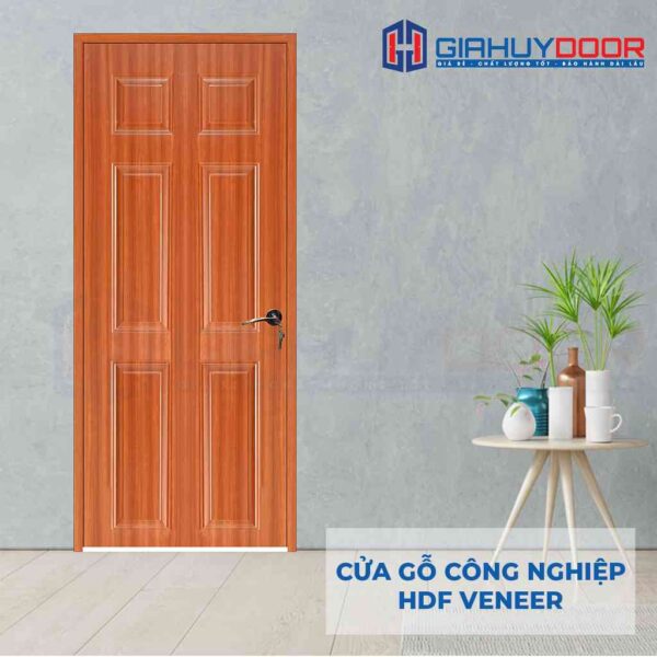 Cửa gỗ công nghiệp HDF Veneer 6A-sapele