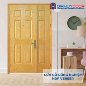 Cửa gỗ công nghiệp HDF Veneer 9A ash 2 canh nho lon